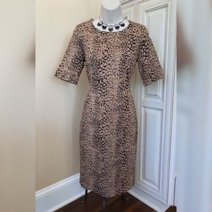 NEW! Lands End Tan Leopard Knit Sheath Dress - Women’s 4 $89